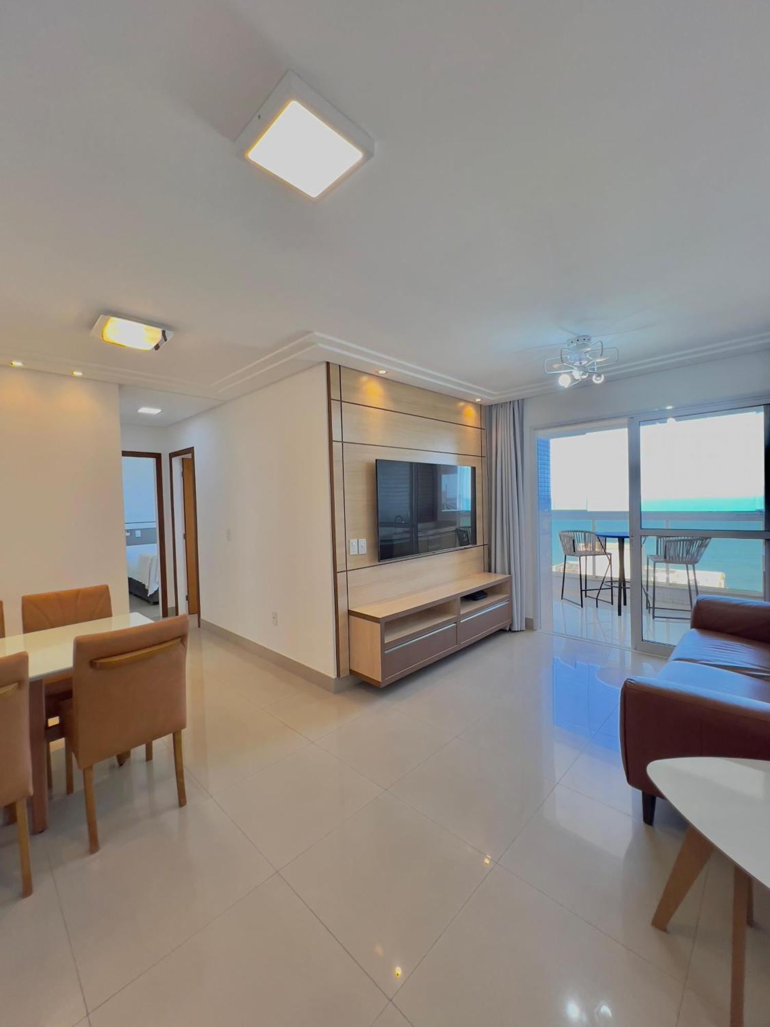Desfrute De Um Moderno Apto Na Do Morro, Com Deslumbrante Vista Mar, A Uma Quadra Da Praia, Redes De Protecao, Quartos Com Ar Condicionado, Roupas De Cama E Banho, Tv 65, Internet 500 Mega, Predio Com Piscina E Portaria 24 * Guarapari