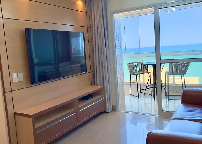 Desfrute De Um Moderno Apto Na Praia Do Morro, Com Deslumbrante Vista Mar, A Uma Quadra Da Praia, Redes De Protecao, Quartos Com Ar Condicionado, Roupas De Cama E Banho, Tv 65, Internet 500 Mega, Predio Com Piscina E Portaria 24 Horas